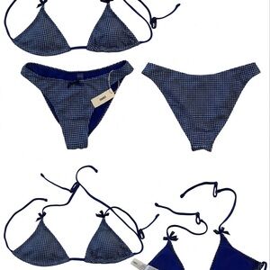 Navy Dot Triangle Bikini Set